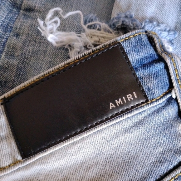 AMIRI Night Palm Thrasher Jeans Mens 32 Classic Indigo - Picture 3 of 5